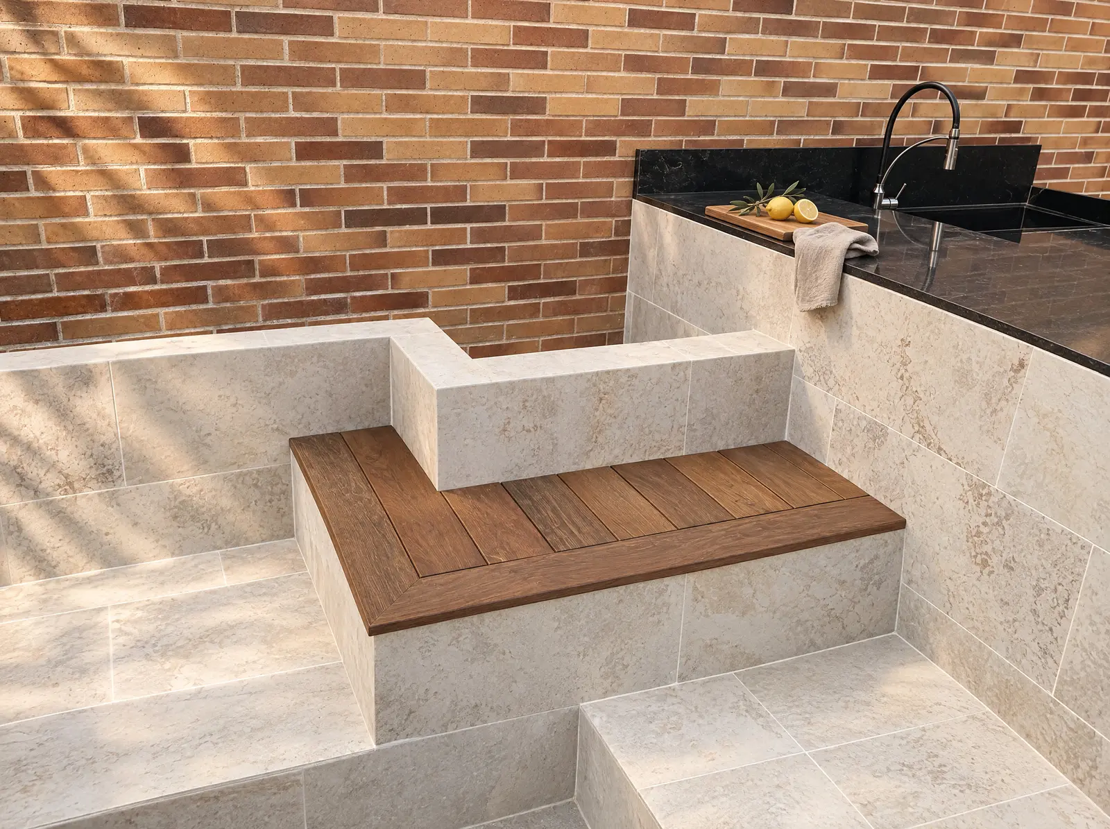 Cocina de exterior de madera