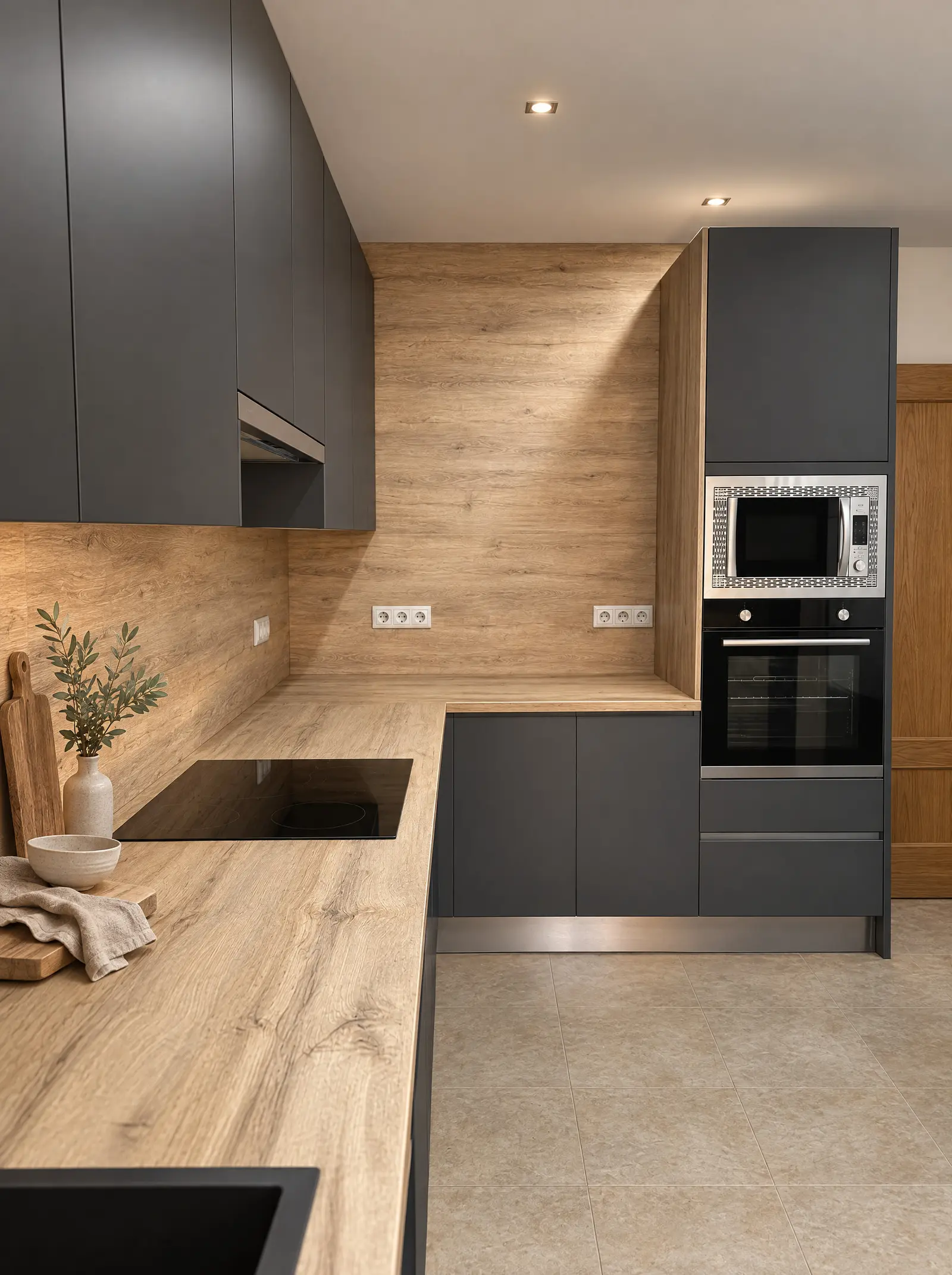 Cocina a medida en gris fabricada por NEK Company