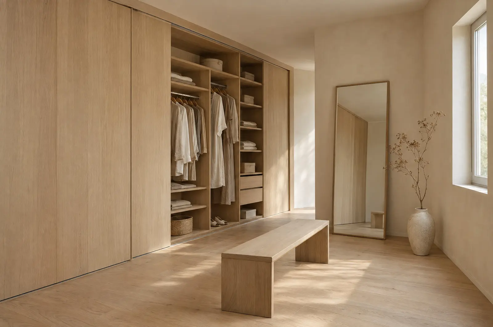Vestidor de roble claro, imagen de proyecto