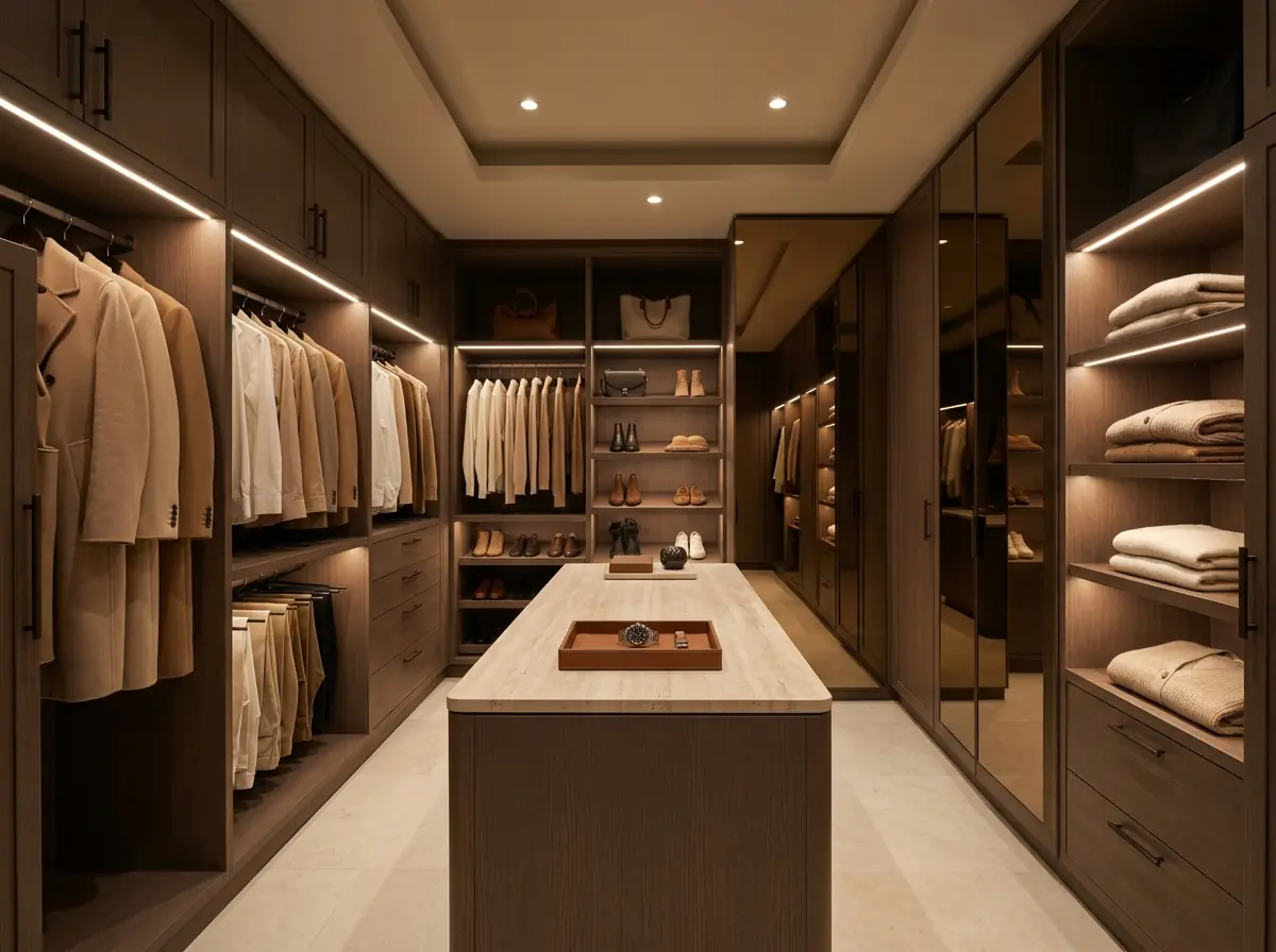 Vestidor en roble oscuro, imagen de proyecto